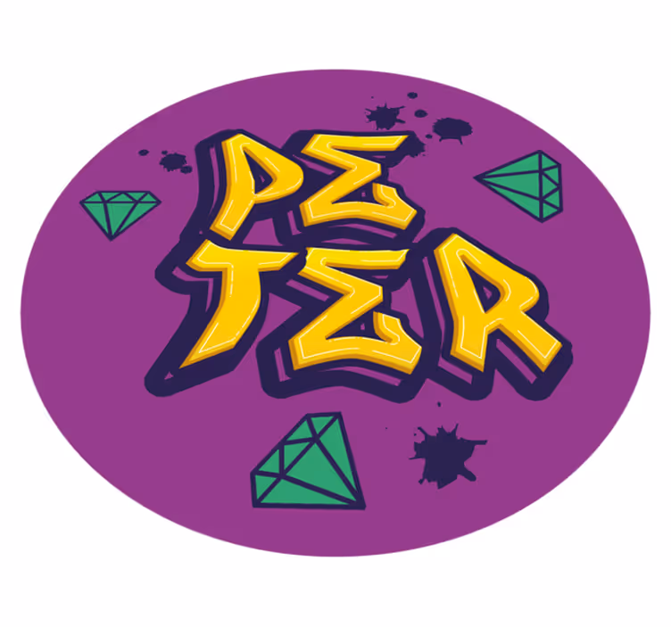 Konst och diamanter Vinylmatta namn - Tenstickers