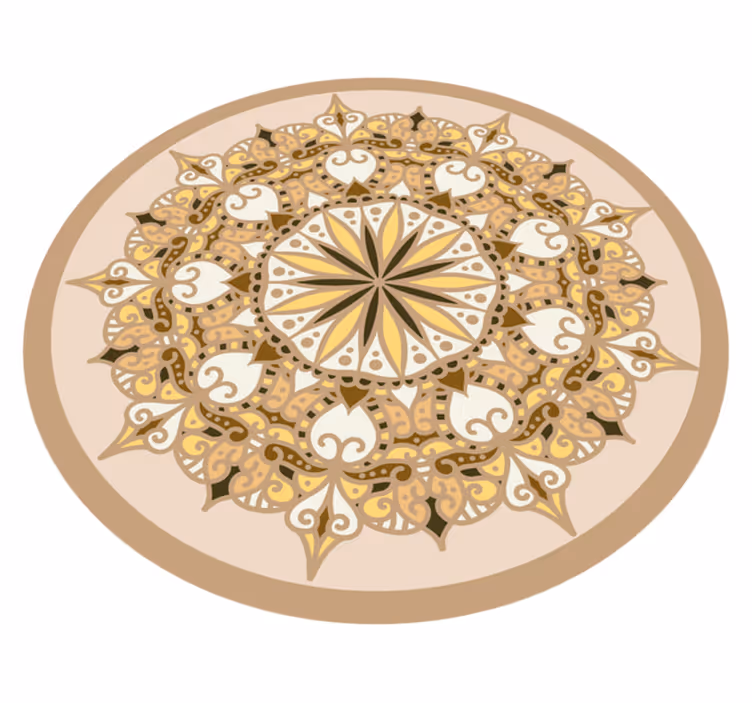 Elegant gyllene mandal Vinylmatta Mandala - Tenstickers