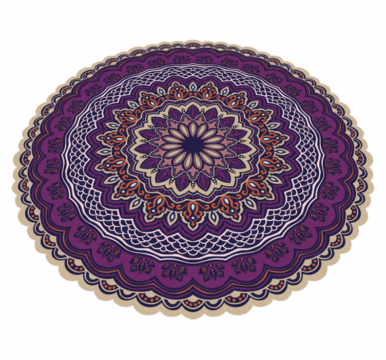 Livfull lila design Vinylmatta Mandala - Tenstickers