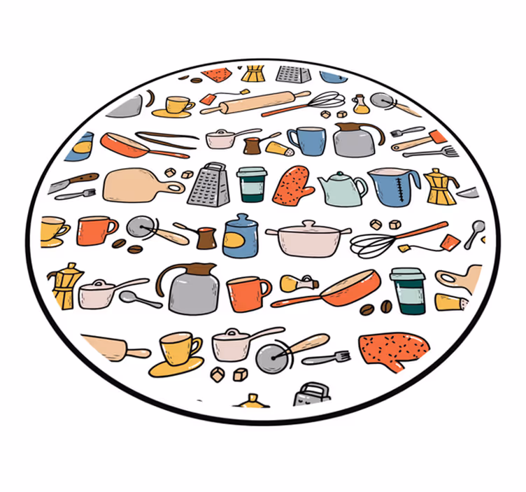 Samling kulinariska verktyg Vinylmatta Kök - Tenstickers