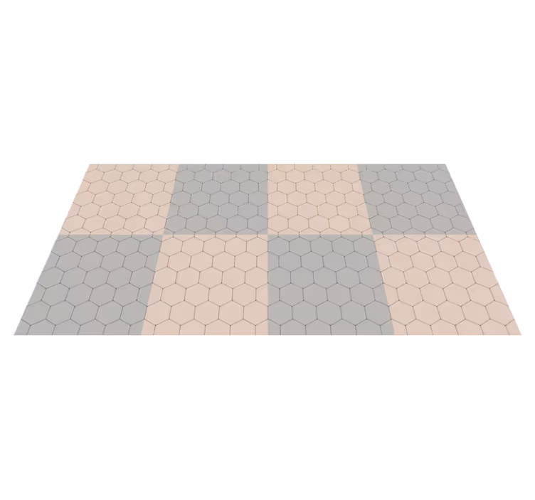 Grå och beige sexkantiga badrumsgolv - Tenstickers