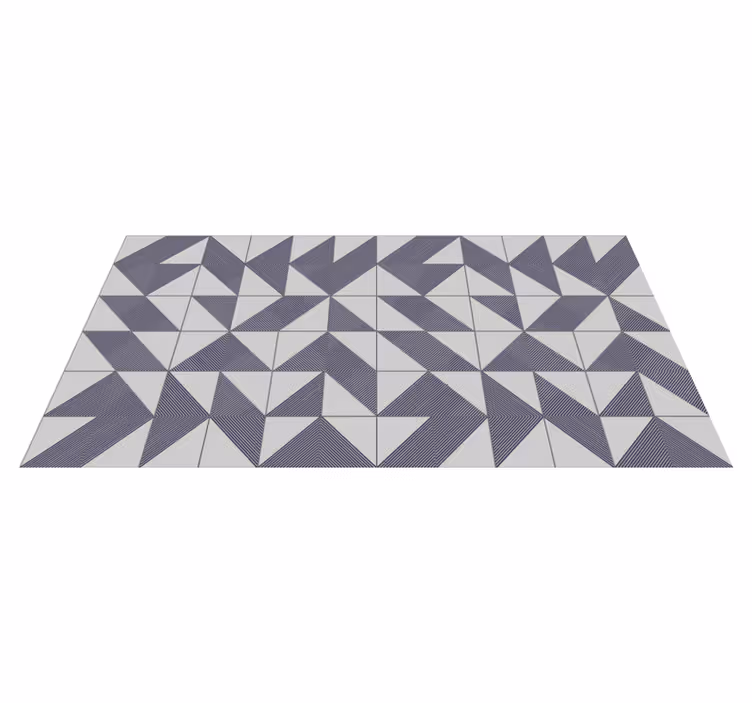 Zigzag grå kakel badrum vinyl matta - Tenstickers