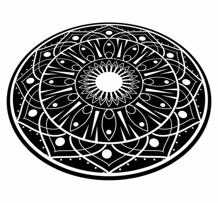 Utarbetat mandalamotiv Vinylmatta Mandala - Tenstickers