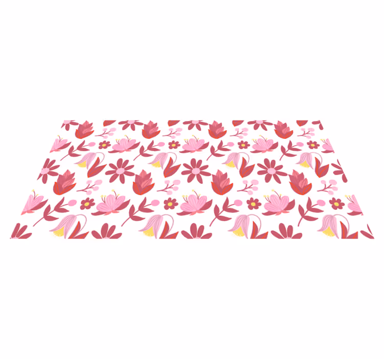 Blommönster blommar Vinylmatta blommor och växter - Tenstickers