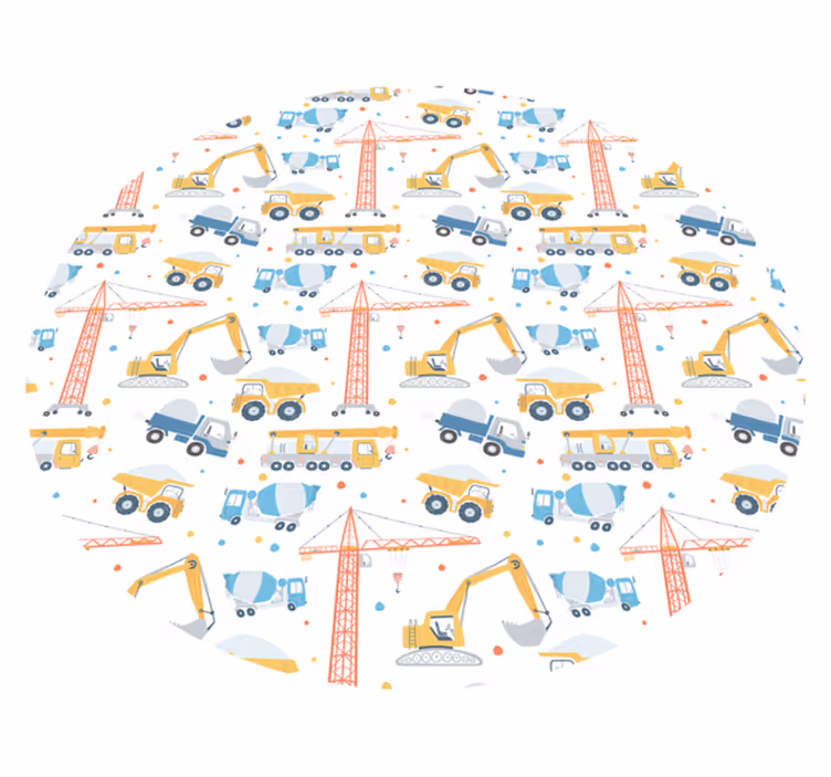 Anläggningsfordon Vinylmatta Barn - Tenstickers