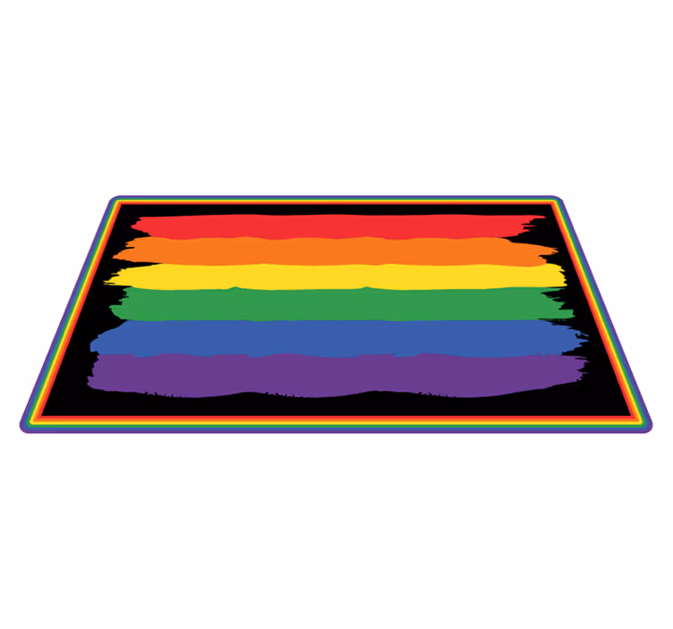 Färgglada regnbågsränder Vinlymatta randiga - Tenstickers