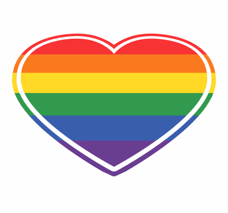 Gay pride platta i hjärtformad sovrumsmatta - Tenstickers