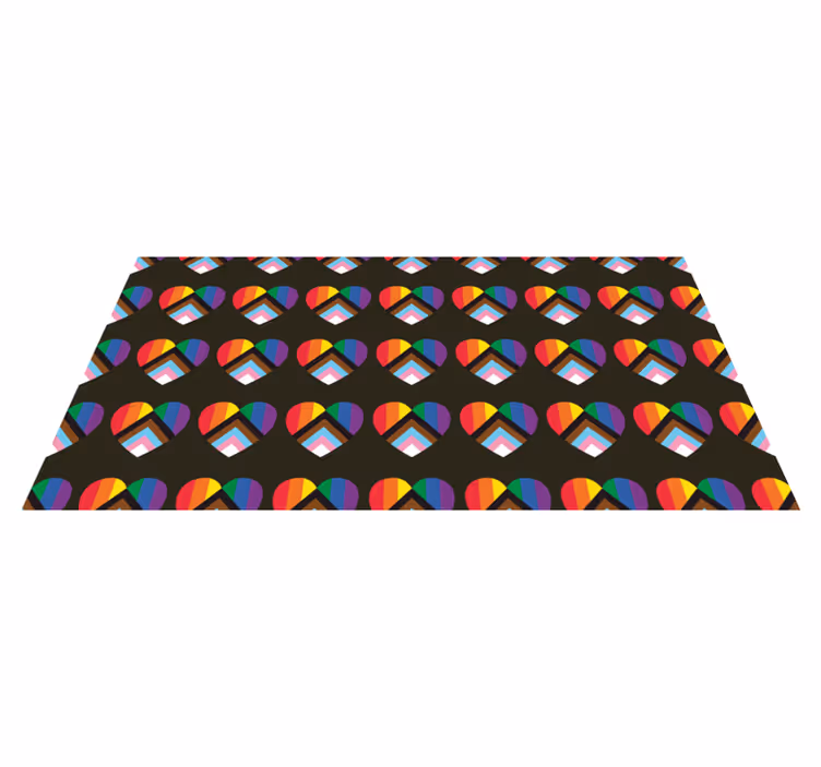 Uppdaterad pride flagga hjärtformad vardagsrumsmatta - Tenstickers
