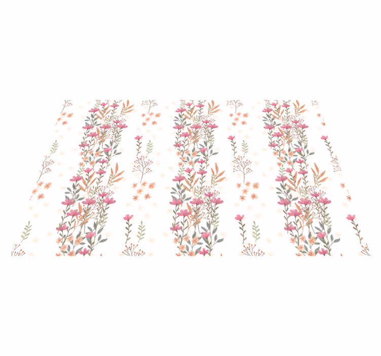 Blommönstrat motiv Vinylmatta blommor och växter - Tenstickers