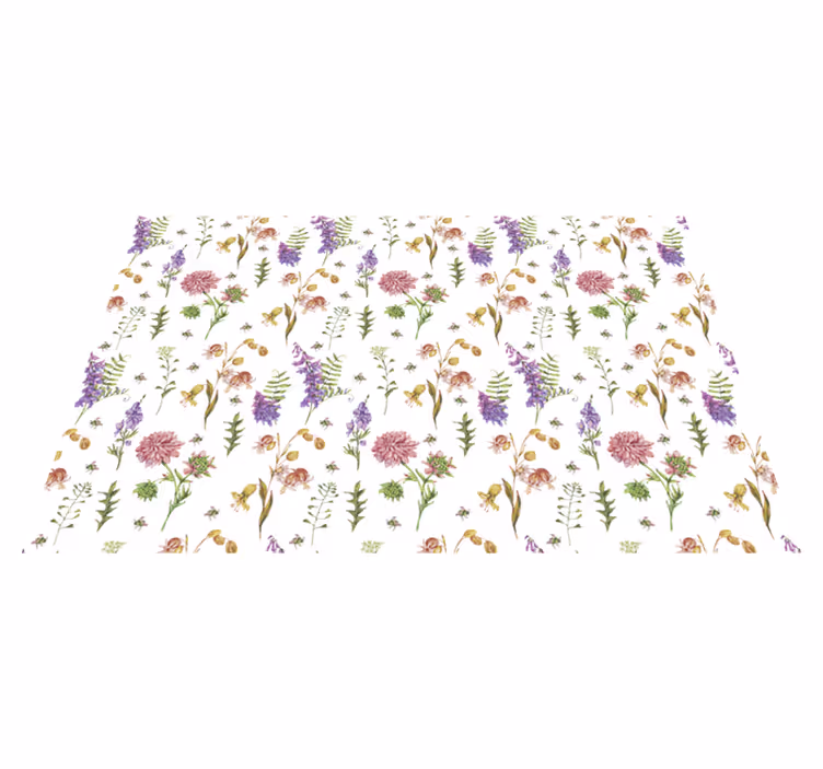 Livfull blomkomposition Vinylmatta blommor och växter - Tenstickers