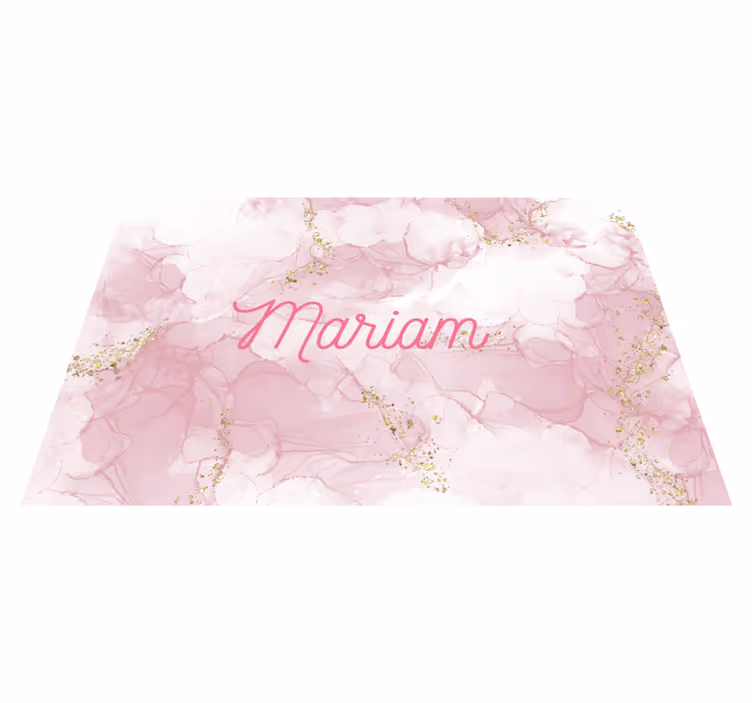 Elegant rosa namn vinylmatta i marmor - Tenstickers