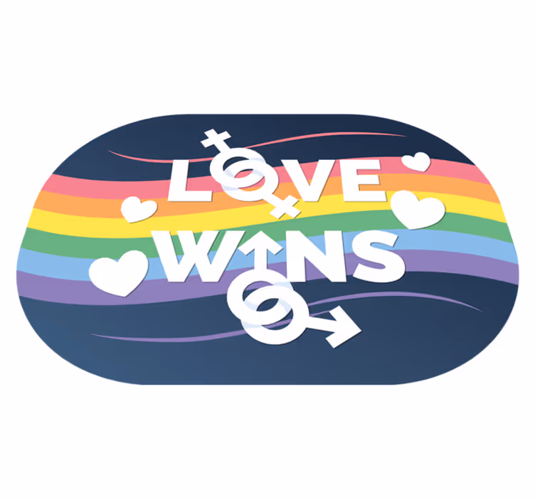 Pride day koncept kärlek vinner vardagsrumsmatta - Tenstickers