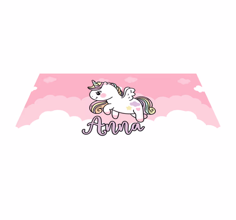 Rosa magisk enhörning personlig matta - Tenstickers