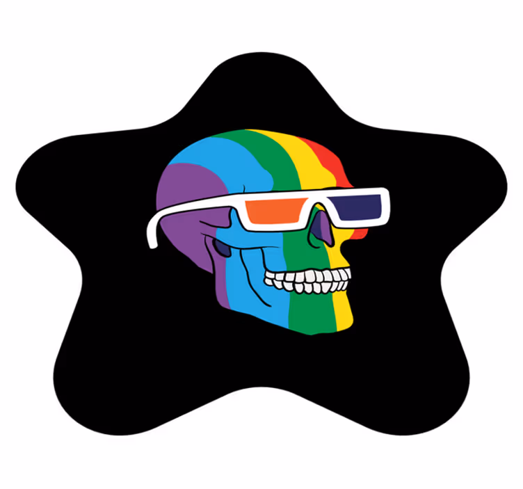 Färgglada dödskalle nyanser Vinylmatta Mosaik - Tenstickers