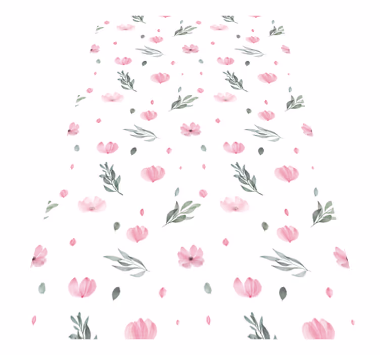 Rosa minimalistiska små blommor barn vinylmatta - Tenstickers