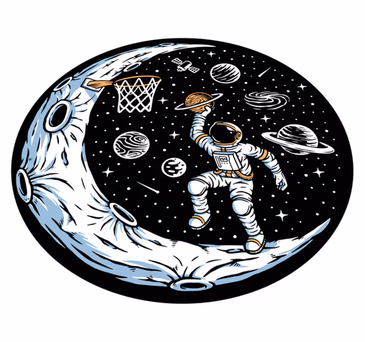 Astronautdunkning Vinylmatta Stjärnor - Tenstickers