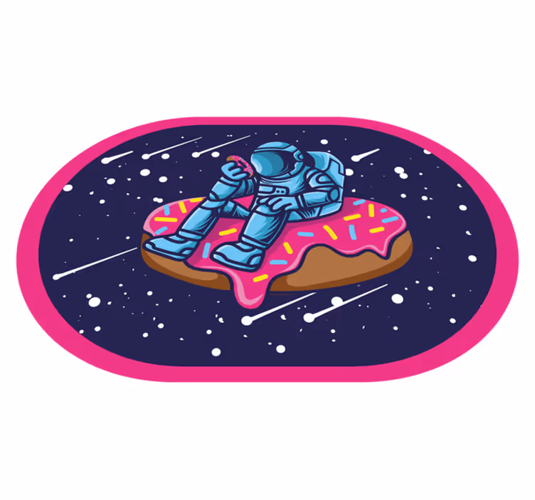 Astronaut på munk Vinylmatta Ungdom - Tenstickers
