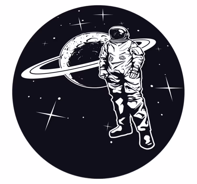 Kosmonaut i kosmos Vinylmatta Stjärnor - Tenstickers