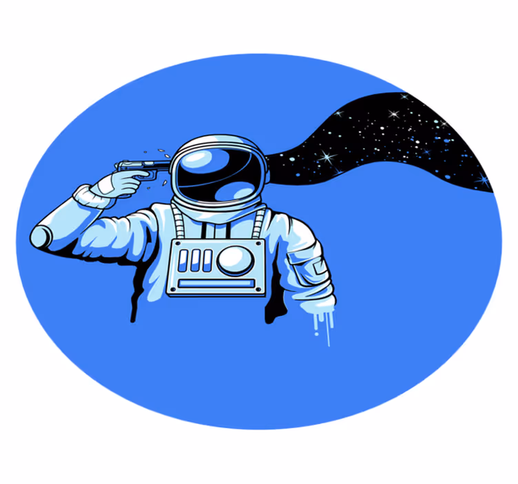 Astronaut kosmisk scen Vinylmatta Ungdom - Tenstickers