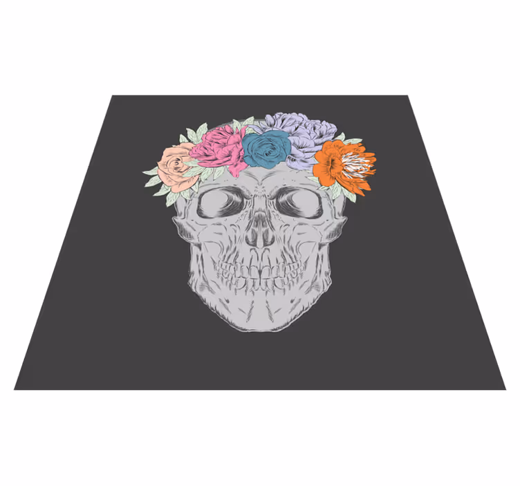 Blommig skallekonst Vinylmatta Ungdom - Tenstickers