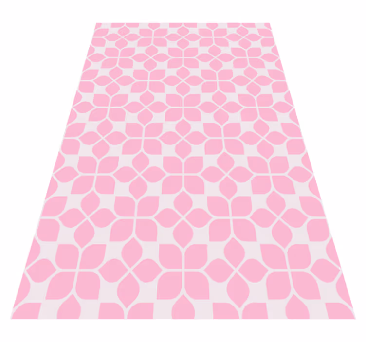 Rosa blommig kakel Vinylmatta Mosaik - Tenstickers