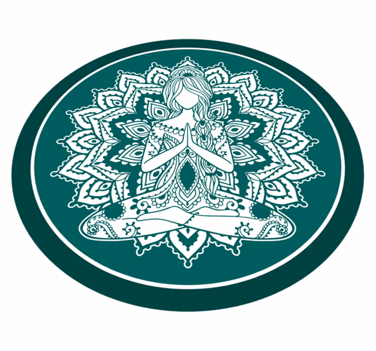 Mandala med mediterande kvinna mandala vinylmatta - Tenstickers