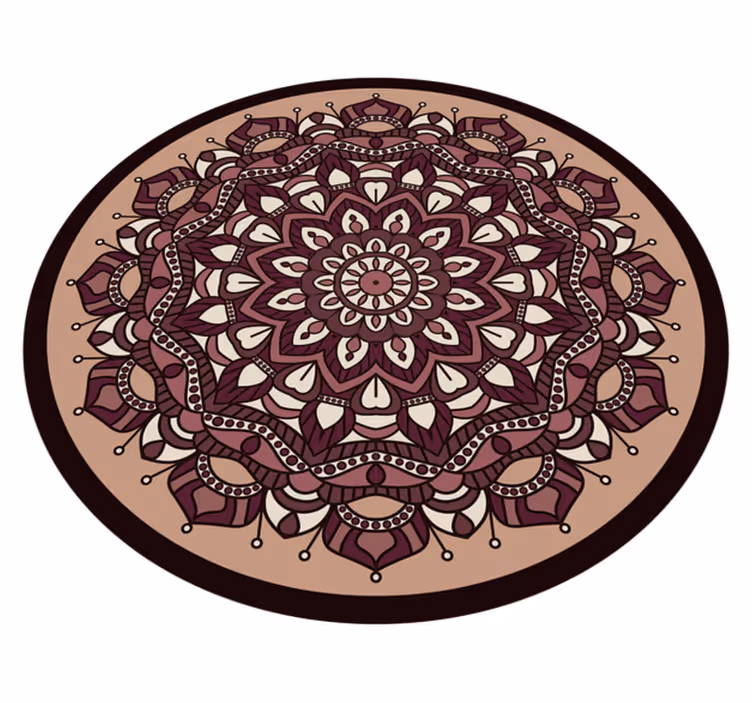 Jordfärger detaljerad mandala vinylmatta - Tenstickers