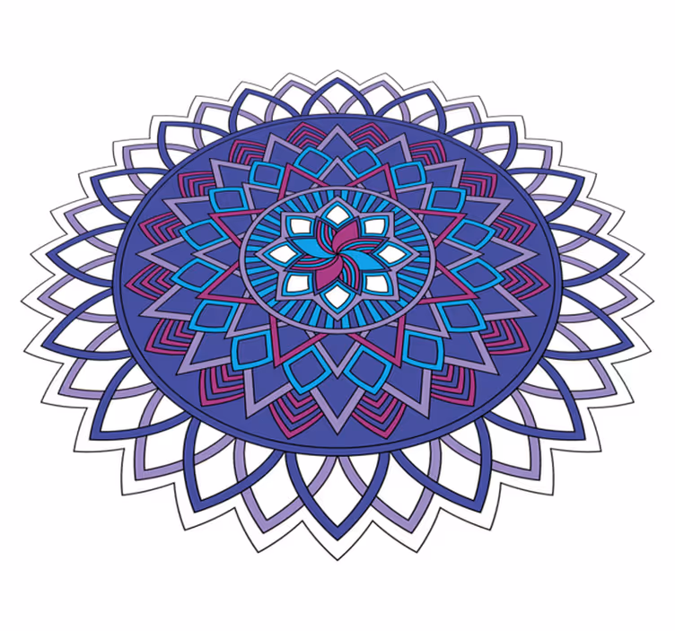 Intrikat blomsterarrangemang Vinylmatta Mandala - Tenstickers