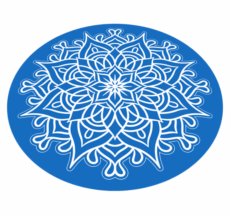 Invecklad blå komposition Vinylmatta Mandala - Tenstickers