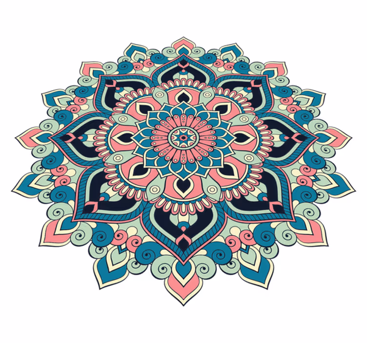 Färgglada mönster mandala vinylmatta - Tenstickers