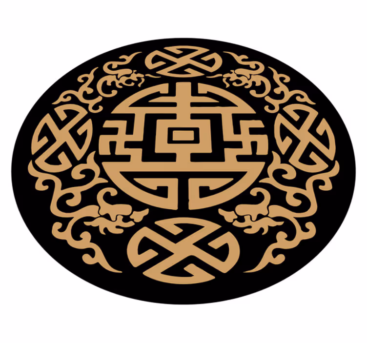 Massivt zen mandala mönster mandala vinylmatta - Tenstickers