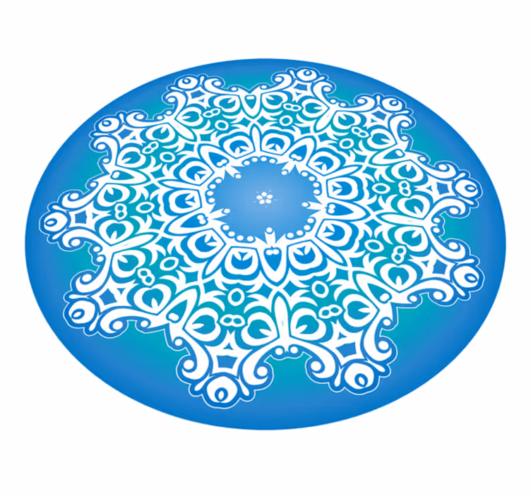 Utarbetad botanisk prydnad Vinylmatta Mandala - Tenstickers