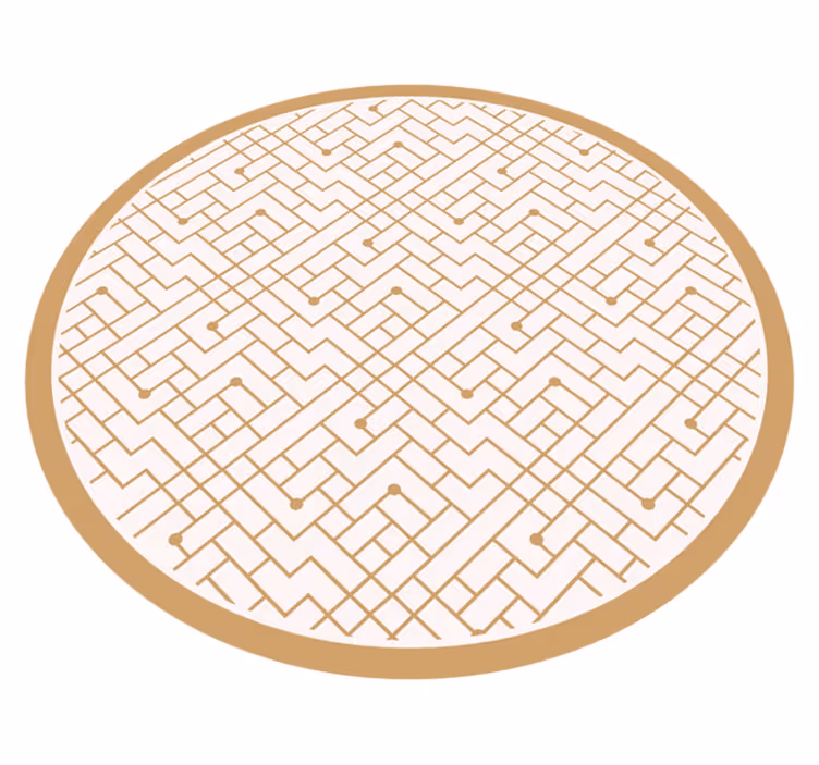 Snyggt gyllene element Vinylmatta geometrisk - Tenstickers