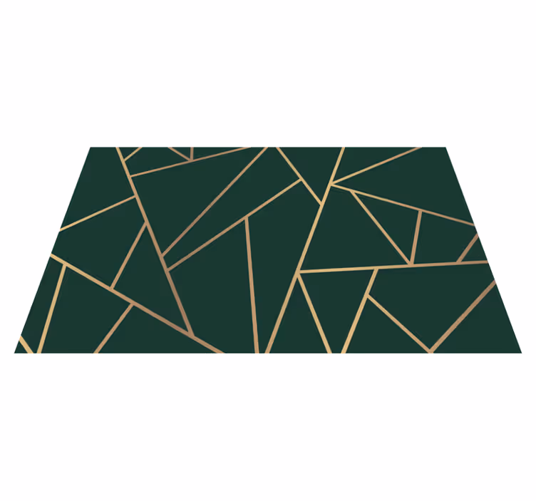Gröna eleganta linjer Vinylmatta geometrisk - Tenstickers
