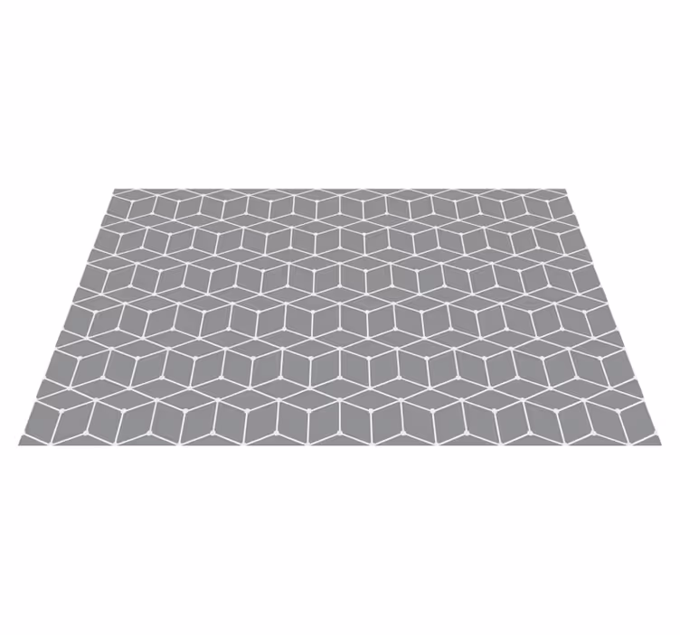 Grått elegant mönster Vinylmatta geometrisk - Tenstickers