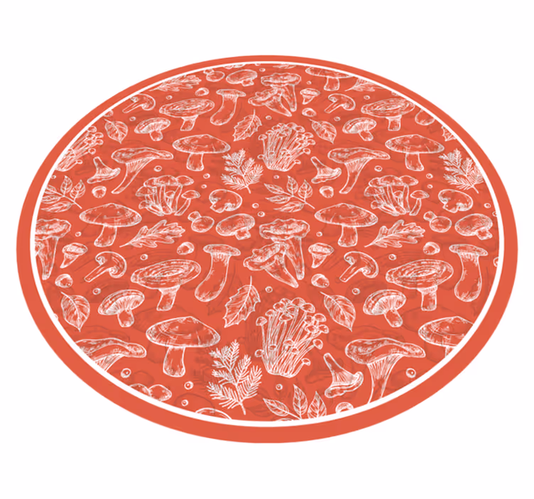 Svampillustration Vinylmatta natur - Tenstickers