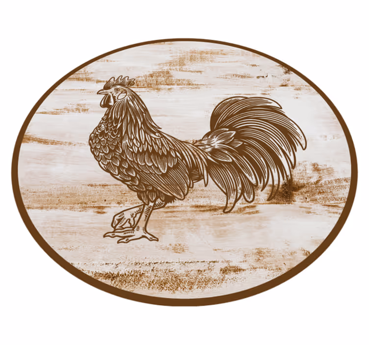 Vintage tupp illustration Vinylmatta djur - Tenstickers