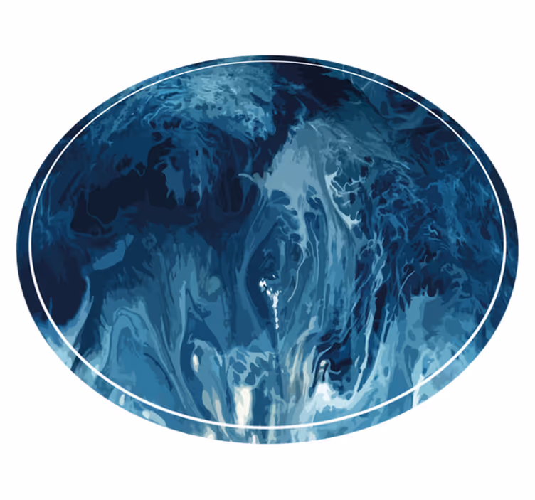 Havsblå virvel Vinylmatta natur - Tenstickers