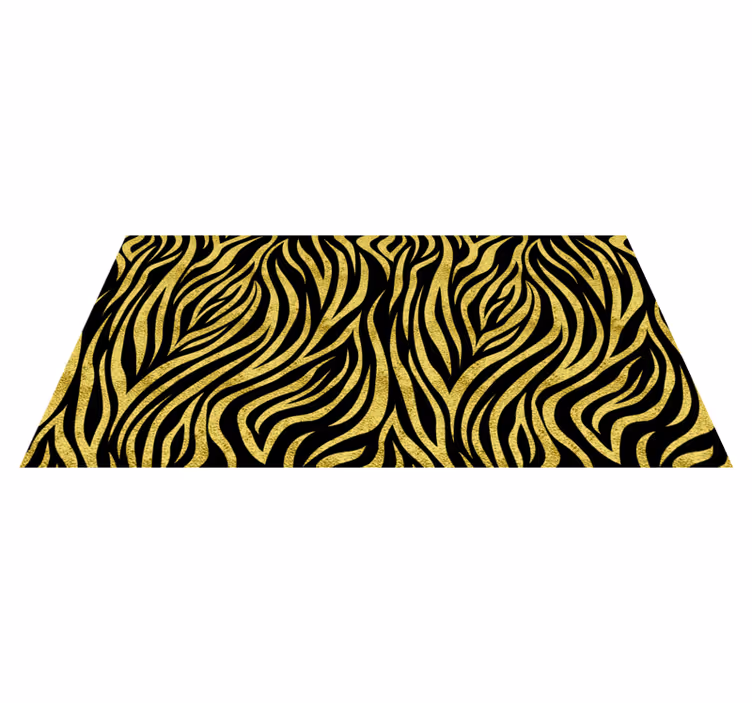 Gyllene zebra mönster Vinylmatta djurtryck - Tenstickers
