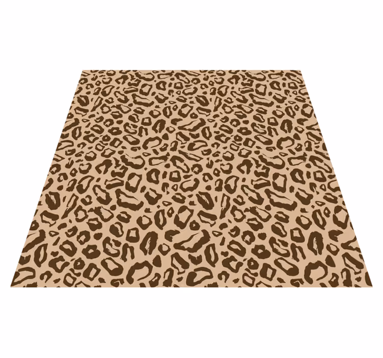 Brunt leopardprickigt mönster Vinylmatta djurtryck - Tenstickers