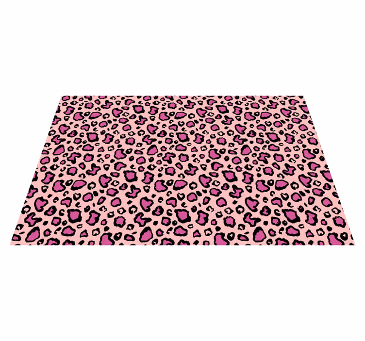Rosa leopardprickar Vinylmatta djurtryck - Tenstickers