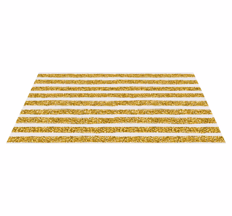 Gyllene glitter Vinlymatta randiga - Tenstickers