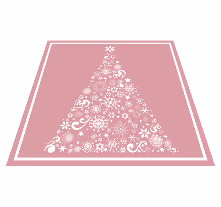 Festligt träd på rosa julvinylmatta - Tenstickers