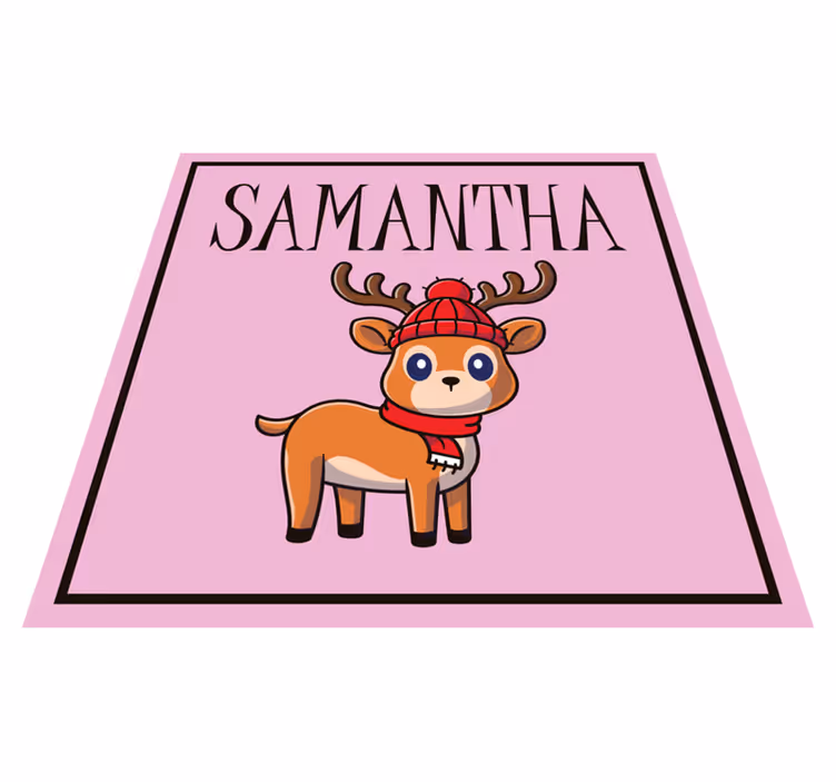 Renunge med namn Vinylmatta Jul - Tenstickers