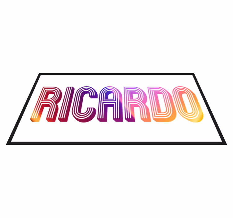 Anpassat namn neon Vinylmatta Ungdom - Tenstickers