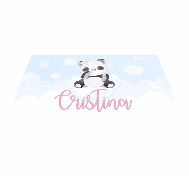 Söt pandaillustration Vinylmatta namn - Tenstickers