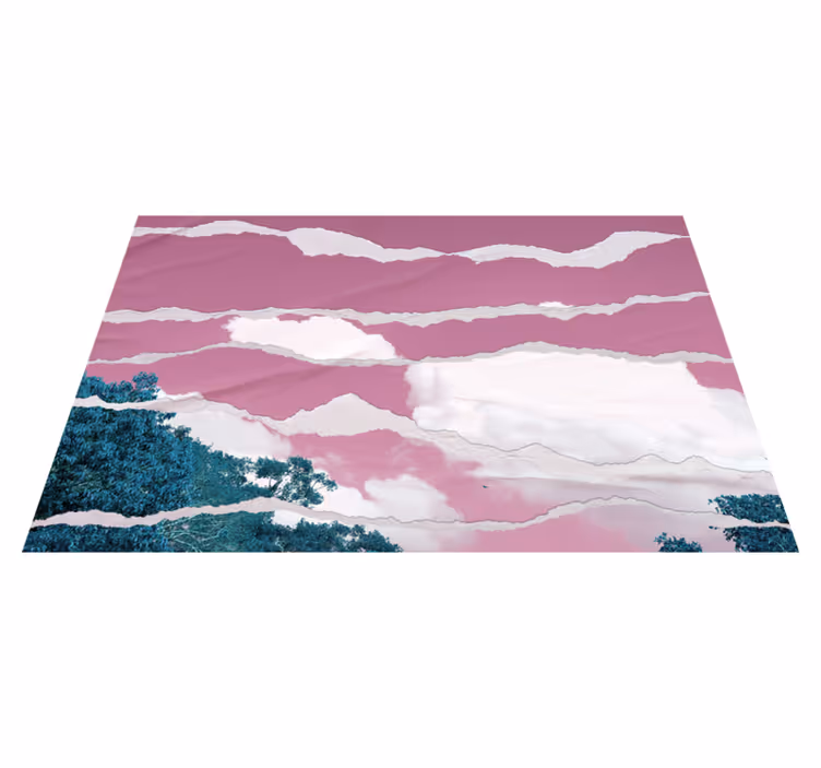 Rosa riven himmel Vinylmatta natur - Tenstickers
