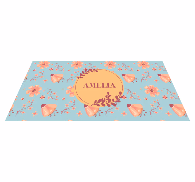 Blomsterarrangemang Vinylmatta namn - Tenstickers