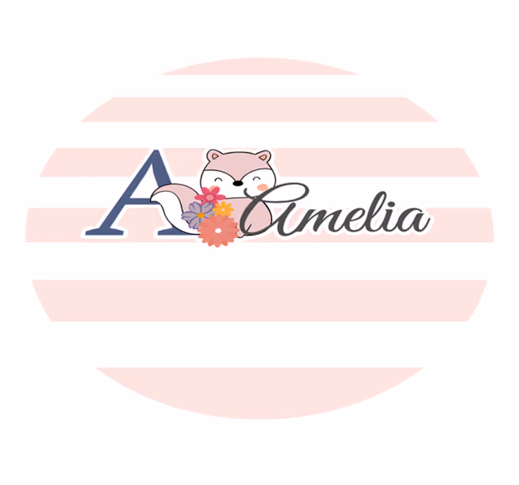 Anpassningsbar rävdesign Vinylmatta namn - Tenstickers