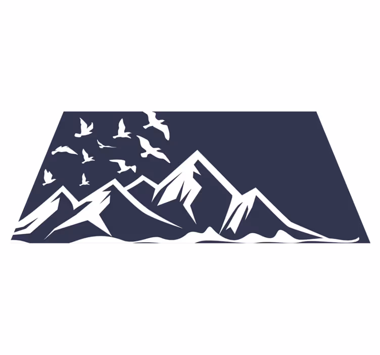 Bergsfåglar siluett Vinylmatta natur - Tenstickers